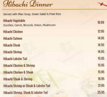 Ming Sushi menu