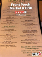 Front Porch Market Grill menu