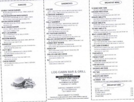 Log Cabin Tavern menu