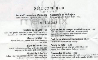 Rosa Mexicano menu