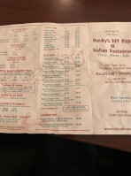 Rocky's Pizza menu