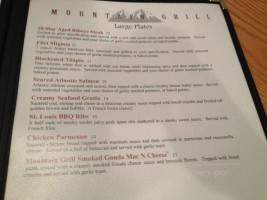 Mountain Grill At The Yarrow Conference Ce menu