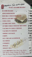 Moma Hot Dog Stand menu