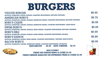 Bubu’s Burgers menu