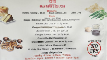Gram Grams Soulfood menu