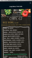 Cafe 62 menu