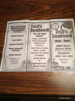 Dad's Seafood menu