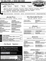 Doubledave's Pizza Works menu