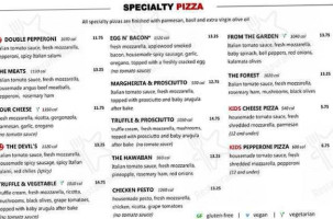 Midici The Neapolitan Pizza Company menu