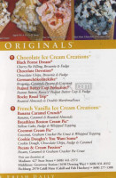 Cold Stone Creamery menu