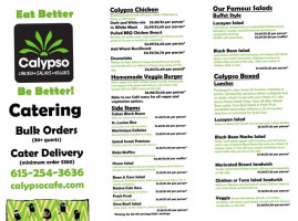 Calypso Cafe Catering Business Office menu
