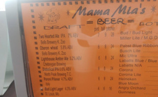 Mama Mia's Pizza menu