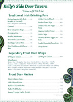 Kelly's Side Door Tavern menu