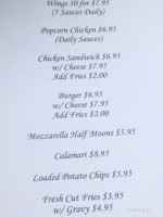 Downtown And Grill menu