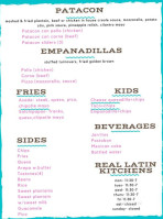 Real Latin Kitchens menu