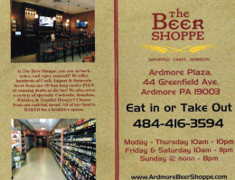 The Beer Shoppe menu