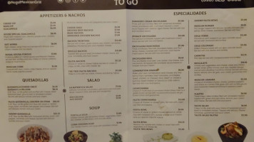 Nogal Mexican Grill menu