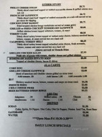 Lisa's Burger Shoppe menu