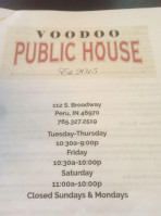 Voodoo Public House menu
