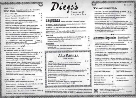 Diego's Cantina And Tequila menu
