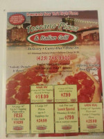 Toscano's Pizza And Grill menu
