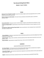 Percival Dining Room menu