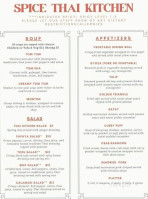 Spice Thai Kitchen menu