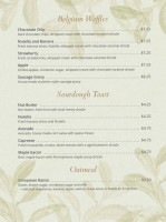 Garden Cafe menu