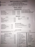 Rbj's Eatery menu