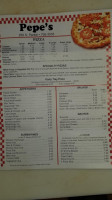 Pepe's Pizza menu