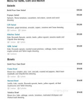 Sznl Cafe And Market menu