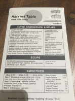 Harvest Table Broad St menu