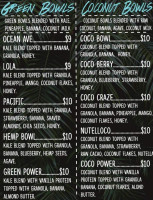 Playa Bowls menu