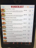 Wanderlust Burger menu