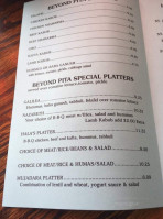 Beyond Pita menu