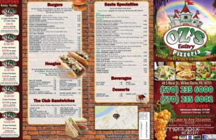 Oz's Pizza Eatery menu