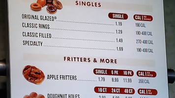 Krispy Kreme menu