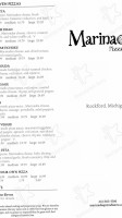 Marinades Pizza Bistro menu