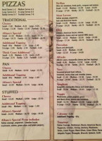 Alfano's Pizzeria Italian menu