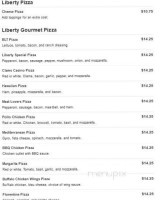 Liberty Pizza menu