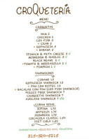 Croqueteria menu