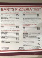 Bart's Pizzeria menu