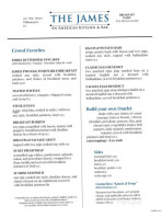 The James An American Kitchen menu