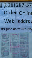 Dragon Palace menu