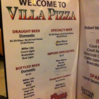Villa Pizza menu