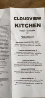 Cloudview Kitchen menu