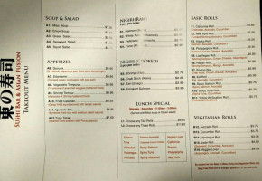 Dong's Sushi And Asian Food menu