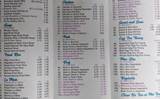 China Wang menu