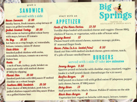 Big Springs Trading Company menu