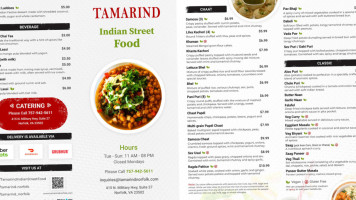 Tamarind menu